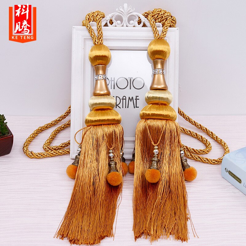 2 sztuk kurtyna akcesoria dekoracyjne kutas chwost uchwyt na zasłony wiszące kulki kurtyny pasek salon zasłony wiszące uchwyt na: złoto