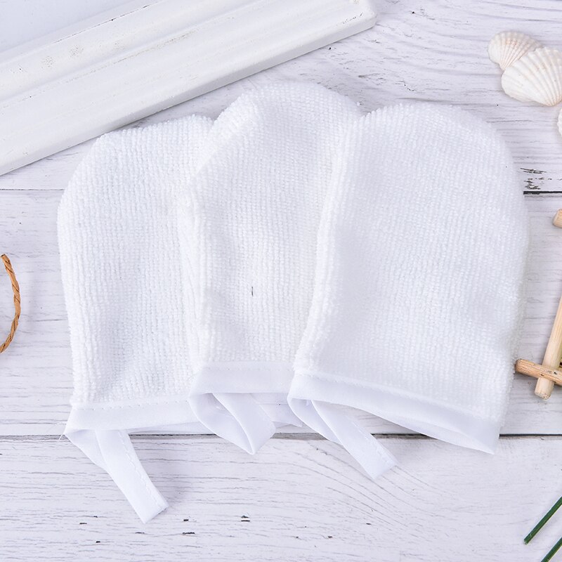 1PC réutilisable blanc microfibre visage chiffon visage serviette démaquillant nettoyage gant outil 12cm x 8.5cm