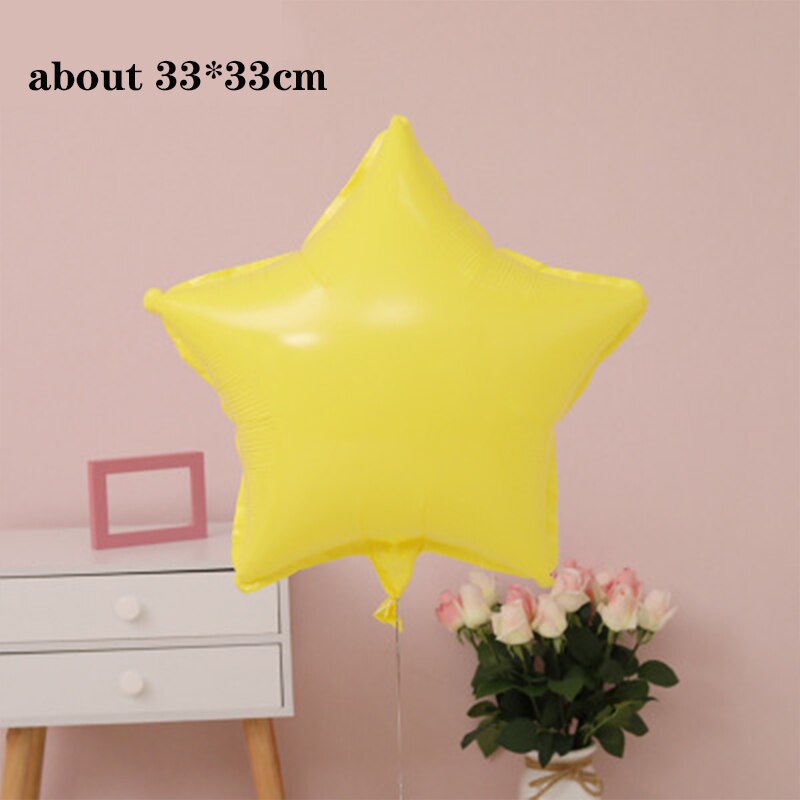 Globo de película de aluminio en forma de corazón, película de aluminio pentagrama, Globos de helio, decoración para , suministros de decoración, navidad: A-yellow