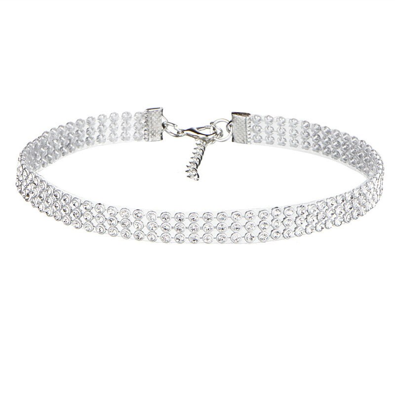 Frauen Bündeln Nacken Element Halskette extra Breite Volle Strass Diamant Kristall Schmuck Halsband Kragen Hochzeit Zubehör: 1cm