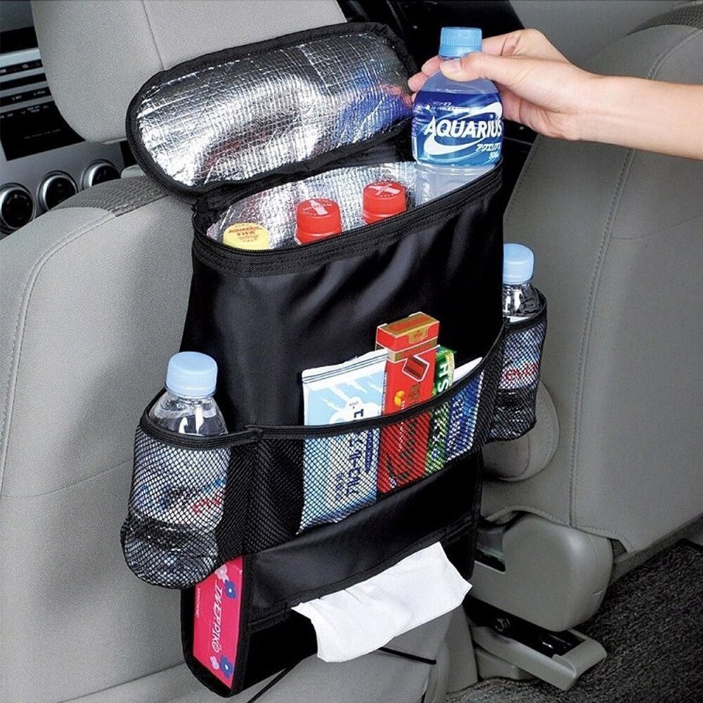 Bilsete rygg hengende bag organisering multi-lomme isolert mat vann oppbevaring netting bag container bil oppbevaring rydding poser: Default Title
