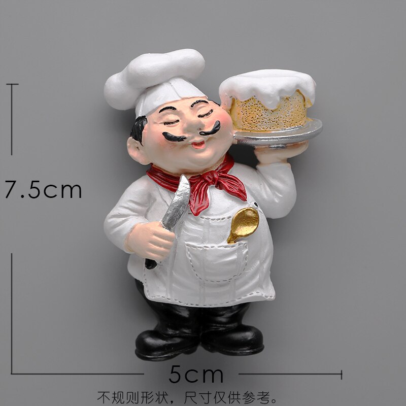 Restaurant Chef réfrigérateur collé pain maître 3D réfrigérateur aimant réfrigérateur magnétique collé à la main collection grands Chefs