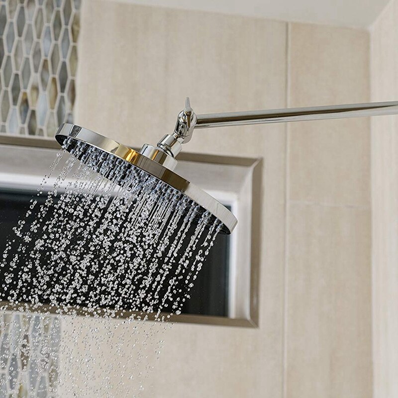 Extension de bras de douche réglable par, bras d'extension de pomme de douche en laiton avec finition chromée haute polie 11 + pouces