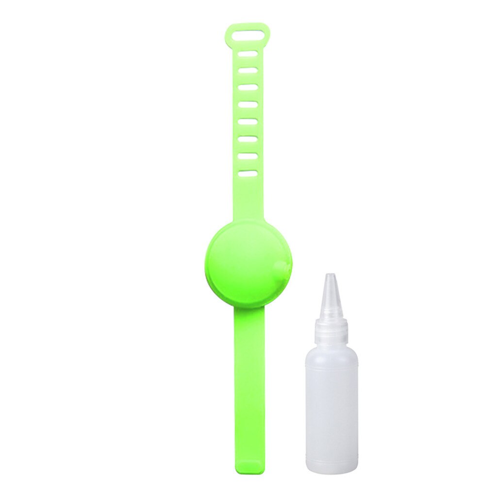 15ml hand sanitizer dispensing portable silikon armband armband vuxen barn flytande armband hand dispenser handtvätt gel #50: Grön