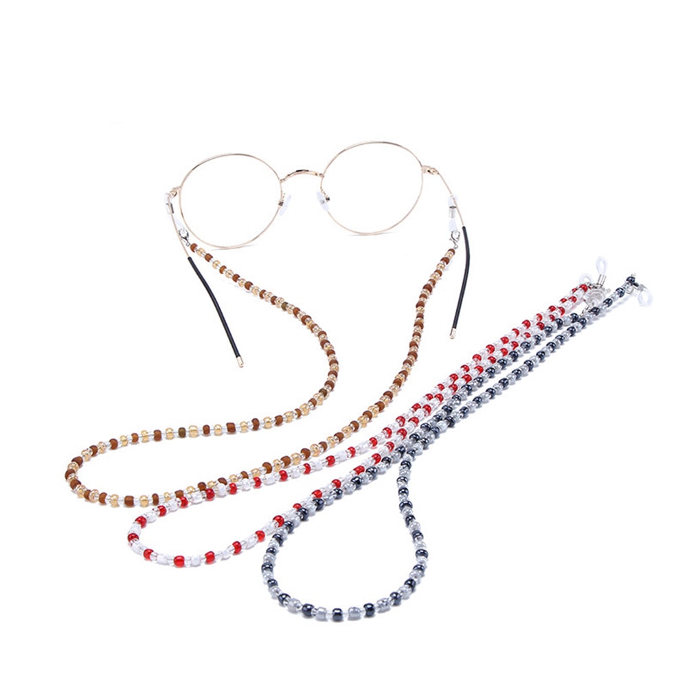 Chic Womens Gold Silver Eyeglass Chains Sunglasses Reading Beaded Glasses Chain Eyewears Cord Holder neck strap Rope