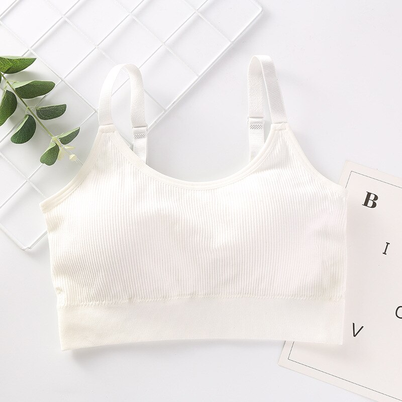 Sujetador deportivo cómodo para mujer, Bralette sin costuras, Top de Fitness, sujetador con Tirantes ajustables para correr, gimnasio, Top de realce, H07: Blanco