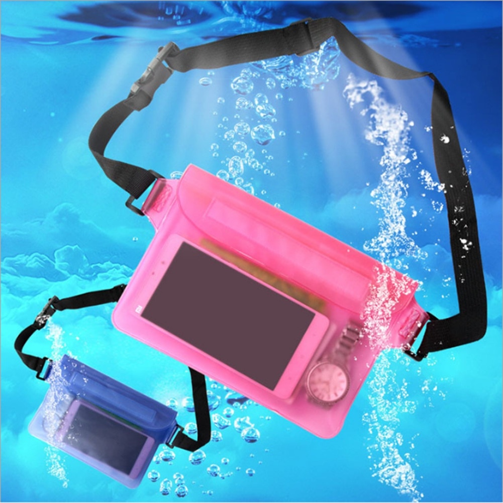 Waterproof Dry Pack Outdoor Swimming Drifting Waterproof Pouch Dry Bag Unisex PVC Waist Phone Cover Storage Protective Bag