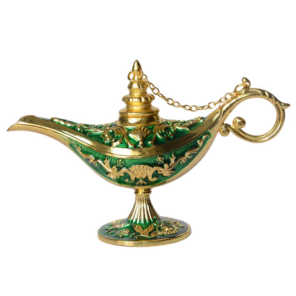 Hand Painted Enamel Magic Lamp Decorative Hinged Jewelry Trinket Box Novelty Home Decor