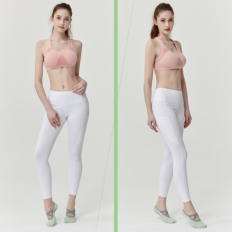 Ren bomull silikon halkfria yoga sport pilates strumpor