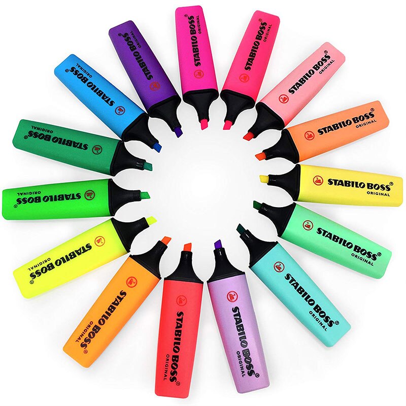STABILO BOSS Pastel Highlighter Original Markers Environmental Pens For School Office Marking Focus Stationery 1Pcs