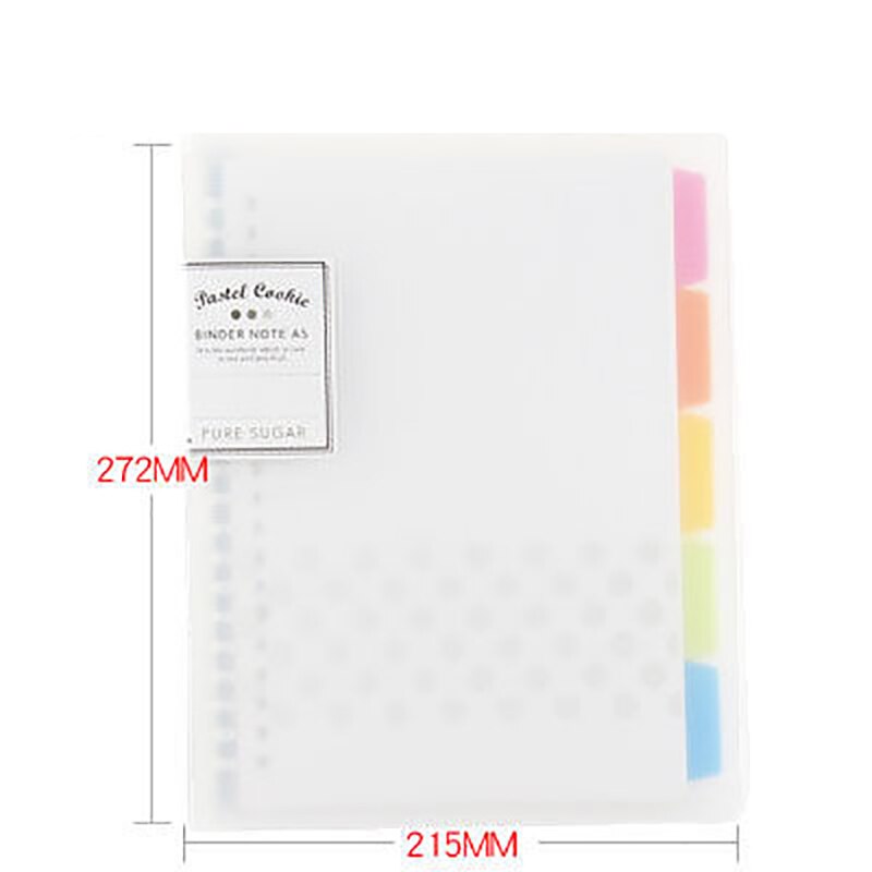 Loose Leaf Inner Core Macaron Note Boo Office School Supplies Ring Binder A5 B5 Notebook Diary Plan Binder: B5 transparent RUCP1