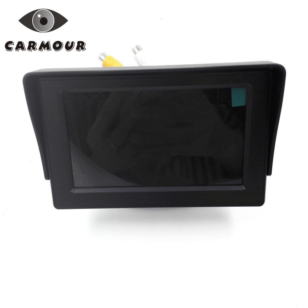 CARMOUR 4.3 "TFT Kleur Digitale LCD Auto Reverse Achteruitkijkspiegel Monitor 16:9 4.3 inch voor Parkeerplaats Backup Camera DC 12 V met beugel
