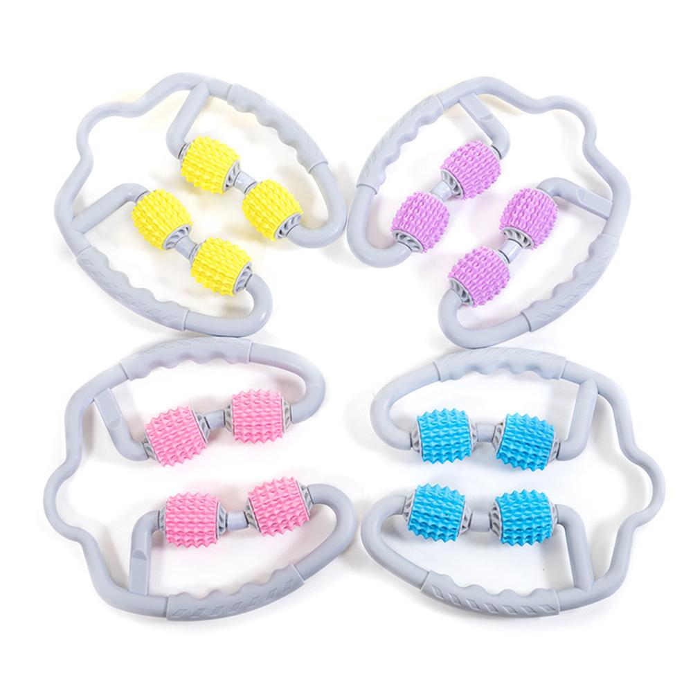 Indoor U-vorm Trigger Punt Massage Roller Voor Arm Been Nek Spierweefsel Oefening Voor Fitness Gym Yoga Pilates Sport 4 Wielen