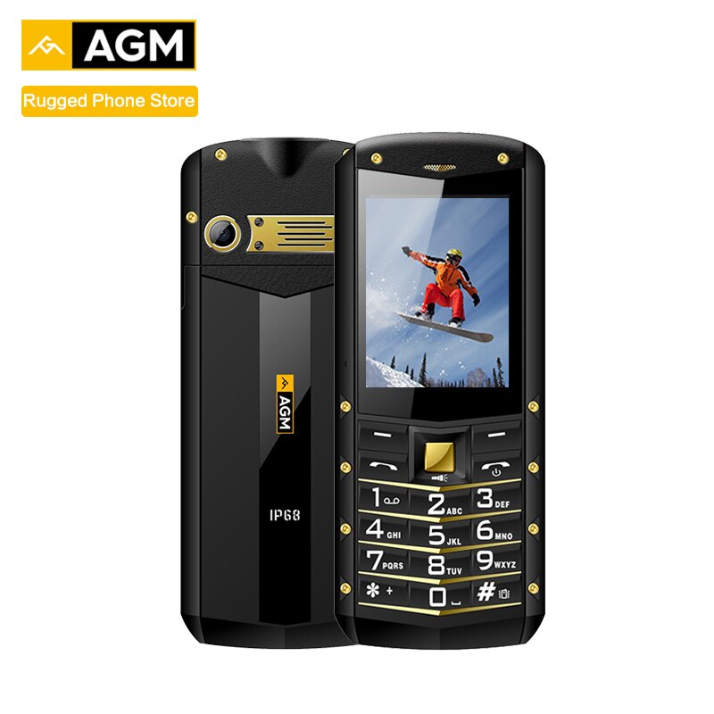 Agm  m2 ip68 vanntett 2.4 tommers 2g gsm bar telefon dual sim kort bluetooth fm old man student child business keyboard phone: Gull