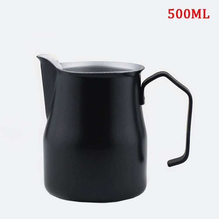 Rvs Melkkan Espresso cups Art Cup Tool Barista Craft Koffie Moka Cappuccino Latte Melk Opschuimen Jug Pitcher: Black 500ML