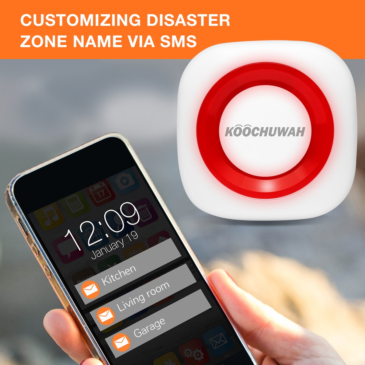 Koochuwah Home Gsm Alarmsysteem Diy Home Security 2G Netwerk Auto Dail En Stuur Sms 868 Mhz Draadloze alarm Sensor