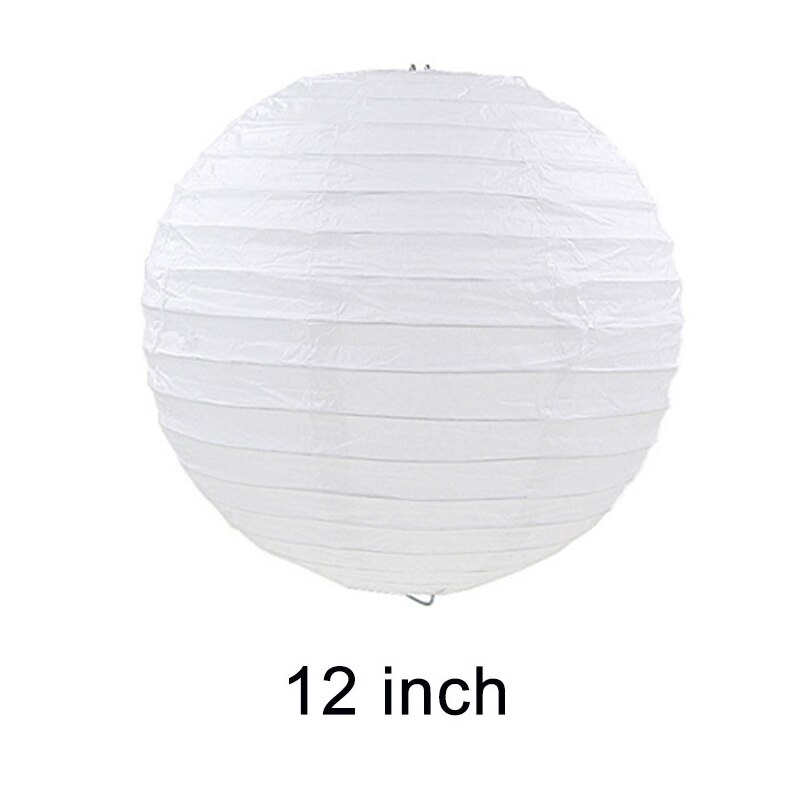 1pcs Round Paper Ball Lamp Chinese Paper Lantern Balloon Home Festival Wedding Birthday Party DIY Decoration Supplies Paper Ball: white 12 inch