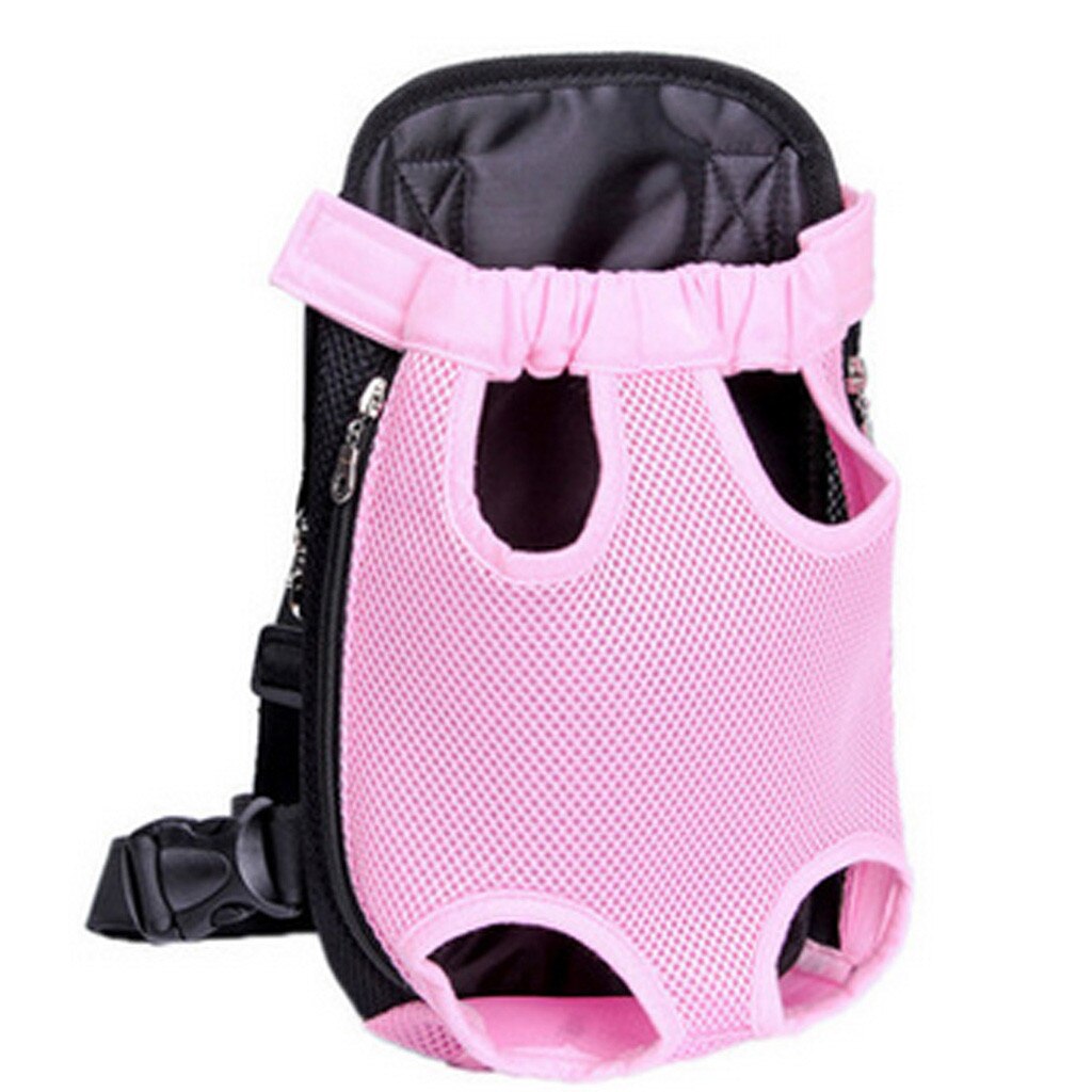 Dog Cat Pet Dog Puppy Carry Front Back Carrier Outdoor Backpack Bag With Cute Rainbow Pattern Pets Support Travel Backpack: Pink / S
