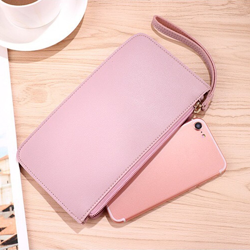 Women Wallet Lady Leather Wallet Long Card Holder Phone Bag Case Purse Lovely Evening Handbag