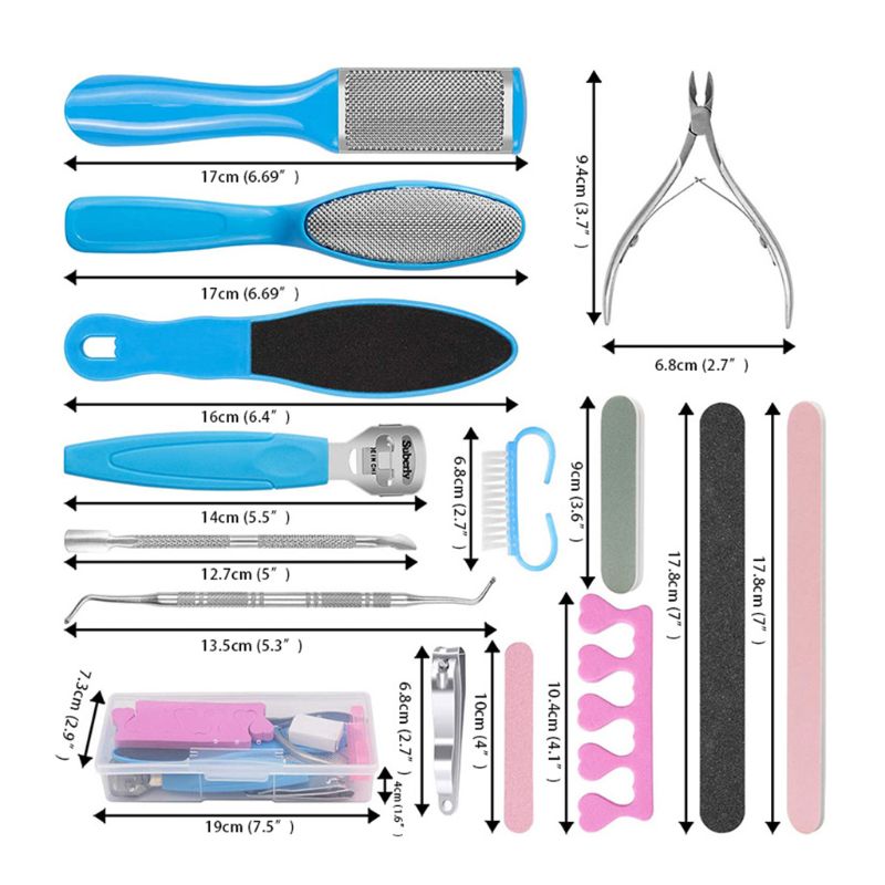20 pcs Foot Scrubber Pedicure Tools Kit Rasp Foot File Callu Remover Set Feet Exfoliating Scrubber Cleaner