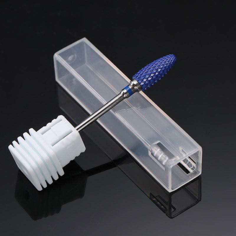 1 unidad de brocas de cerámica azul para uñas, fresas de bala eléctricas, cortador de fresa, dispositivo de máquina de manicura, accesorios de uñas, herramientas rotativas: NO3