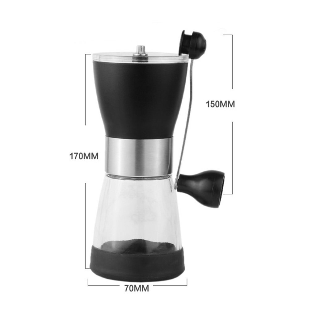 Håndkvern manuell kaffekvern plast kaffemaskin håndkvern til kaffebønne keramisk slipekjerne vaskbar kvern