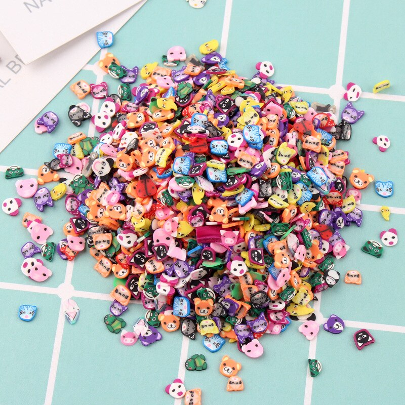 1000pcs Slime Filler Cute Cake Slices Soft Pottery for Nails Art Fruit Animal for Kids DIY Slime Accessories Supplies Decoration: D