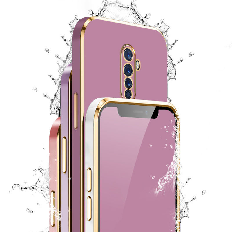 Pour OPPO Reno2 F étui oppo Reno2z coque de téléphone Oppo Reno 2 étui CPH1989 CPH1907 couverture de luxe placage carré antichoc couverture arrière