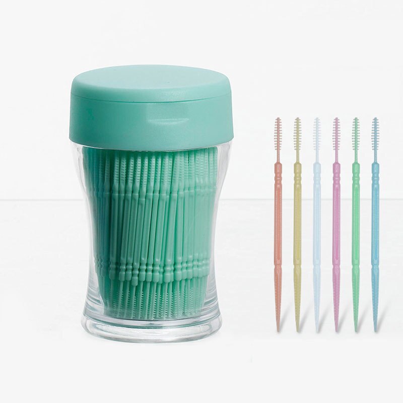 260 stk/æske dobbelthoved interdental børste tandstikker tænder stick dental med sekskantet boks tandpleje værktøj tandstikker