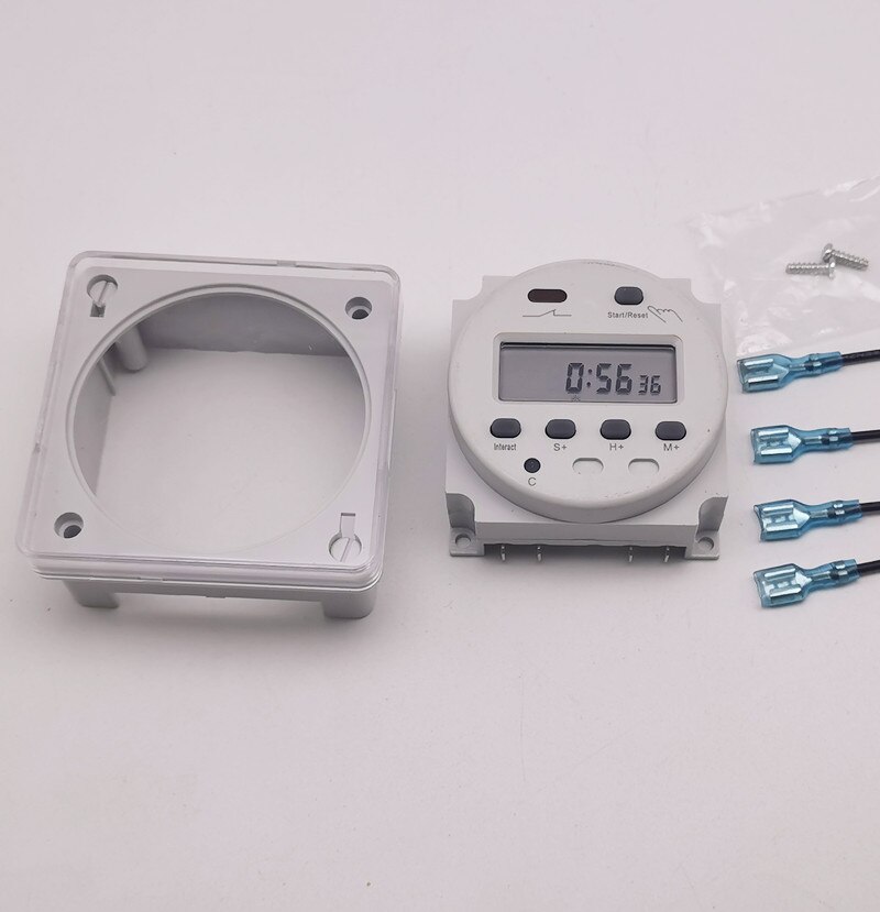 220V 110V 24V 12V AC DC Digital Countdown Timer Automatic Daily/Hour/Seconds Programmable Cycle Time Control Switch White