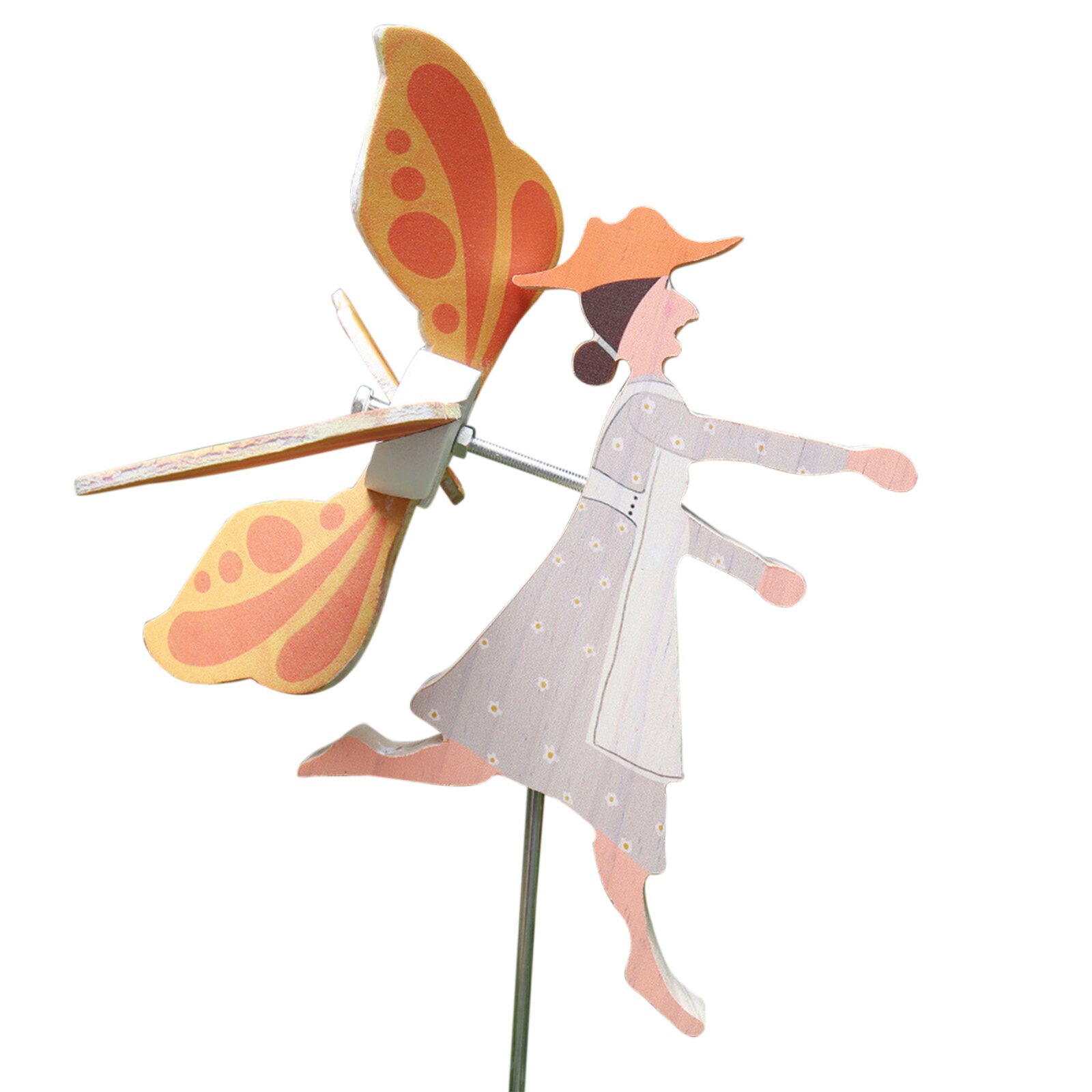 Wooden Windmill Clown Garden Outdoor Statue Wind Spinner Decoration Crafts: B