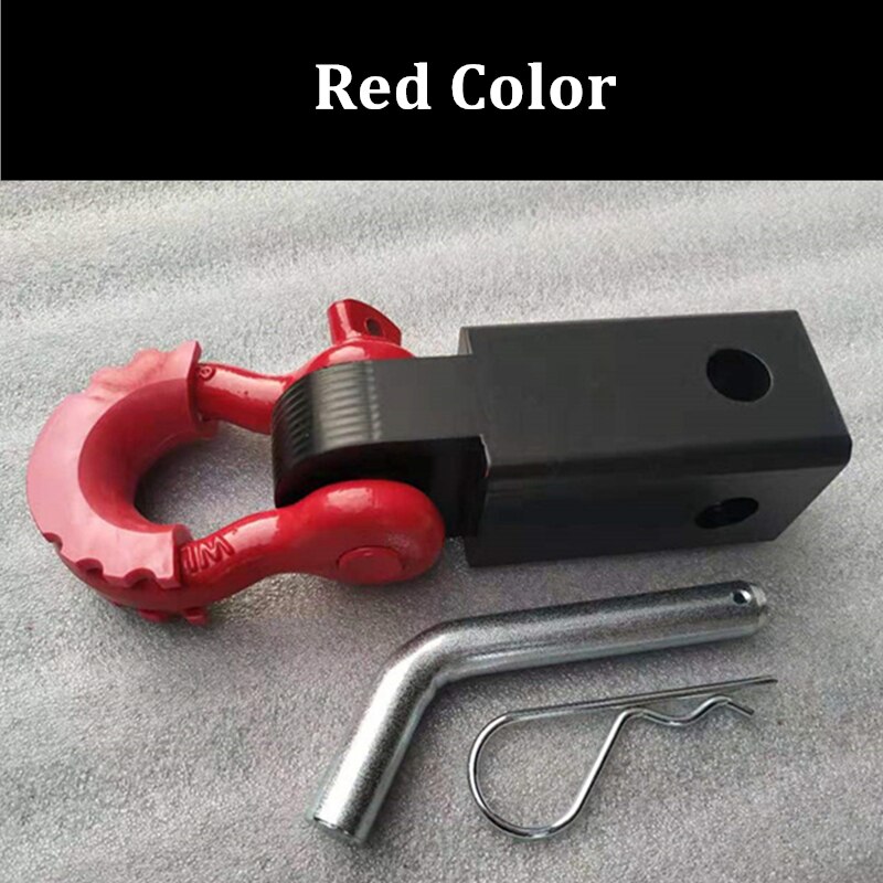 ALWAYSME-gancho recibidor de grillete de 40000 libras, gancho recibidor compatible con tubo receptor de 2 pulgadas, con grillete de 3/4 pulgadas y Pin de enganche: Red Steel Material
