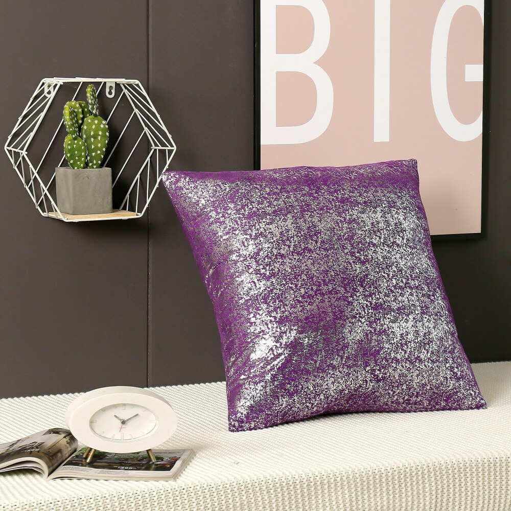 Luxe bronzen gouden zilverfolie kussenhoes decoratieve kussens voor kantoor, hotel, auto, effen kleur serie kussensloop: Model 15