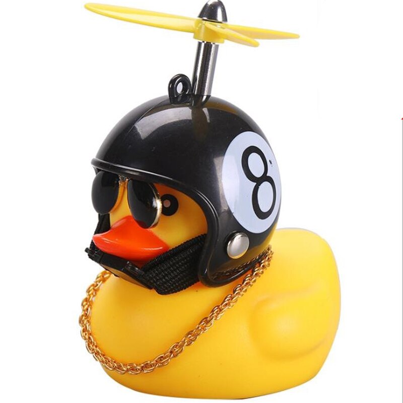 Bicycle Horn Cute Little Yellow Duck Night Warning Light Children's Rubber Duck Toy Mountain Bike Scooter Lights Decoration: R