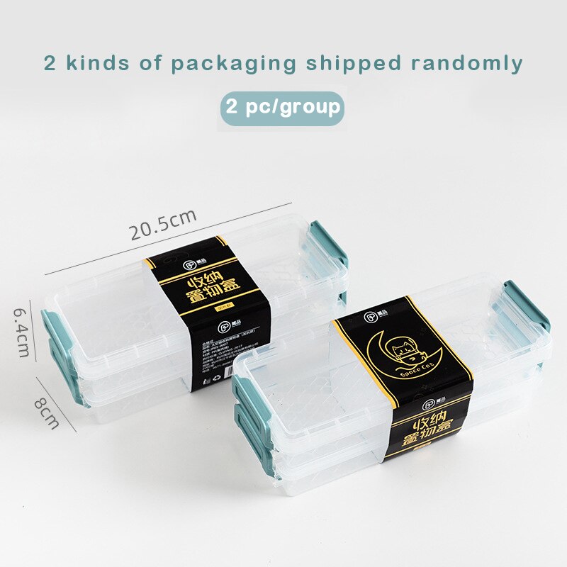 Mini simple style Japanese paper tape storage box transparent sealed storage box stationery small objects kawaii storage box: 2 per group-blue-C