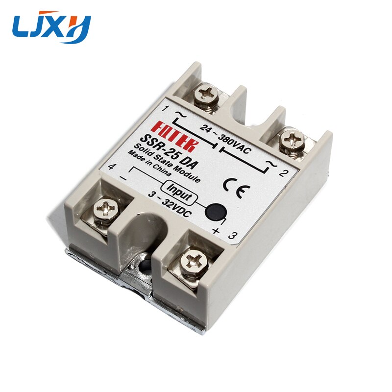 LJXH Dual Digital PID Temperature Controller Set REX-C400 + 25DA/40DA/75DA Solid State Relay + 1m M6 Thread K Thermocouple