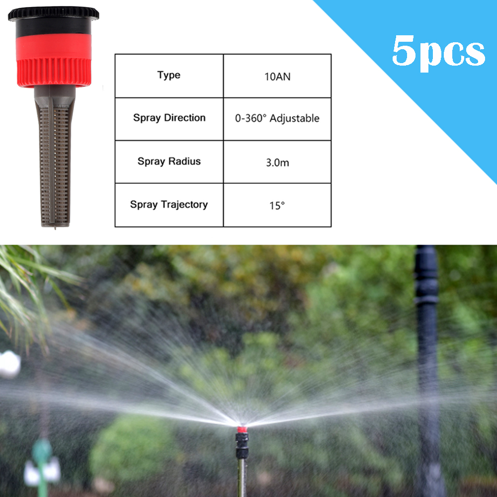 5Pcs Pop-up Sprinkler Ersatz Streudüsen 0 ~ 360 Grad Einstellbar Garten Park Bauernhof Gras Rasen Bewässerung Werkzeug: YELLOW