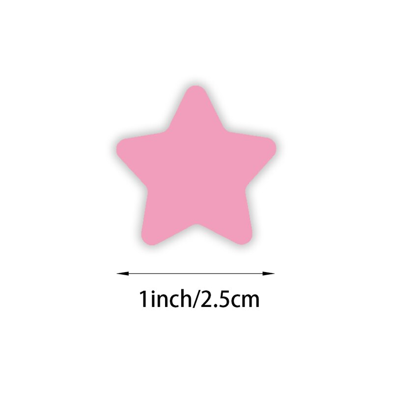 Rouleau d'autocollants étoiles à cinq points, 500 pièces, différentes couleurs, étiquette de récompense pour enfants, papeterie faite à la main, DIY bricolage: LightPink