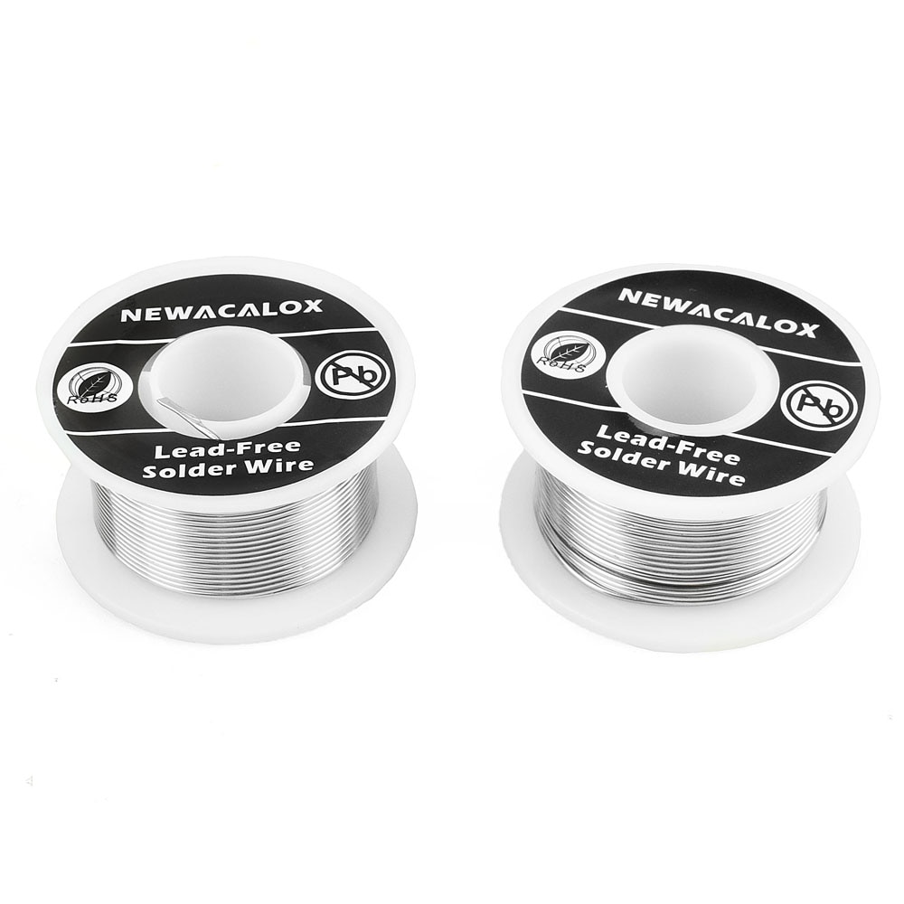 NEWACALOX 2 Teile/satz 1mm Neue Schweißen Eisendraht Spule 100g/3,5 unzen Zinn Blei Linie Fluss 2.0% silber Lot Draht 55*29mm für Lözehn