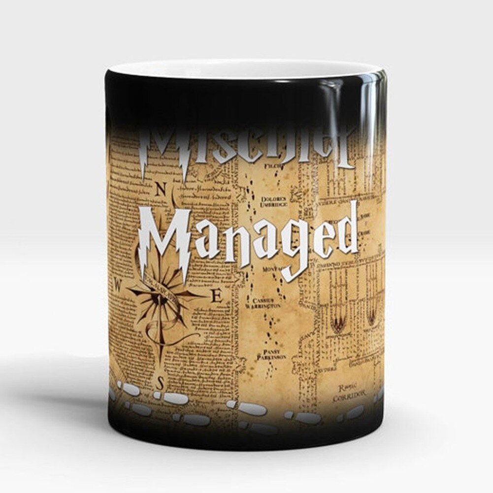 Creatieve Kaart Mokken Mischief Managed Mok Warmtegevoelige Transforming Beker Koud Heat Veranderende Kleur Thee Kopjes Mok