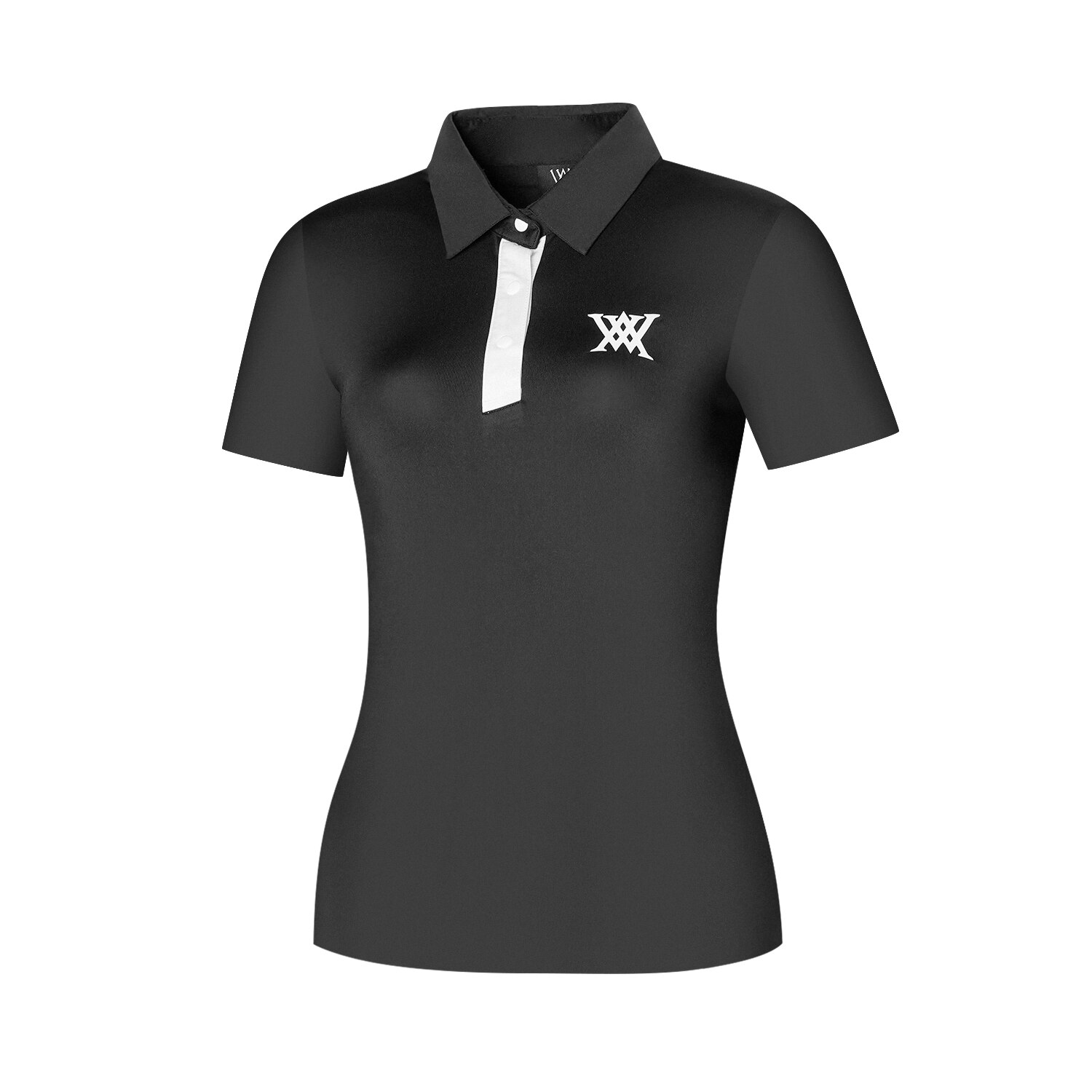 Polo de manga corta para mujer, ropa de Golf, Verano: Negro / XL