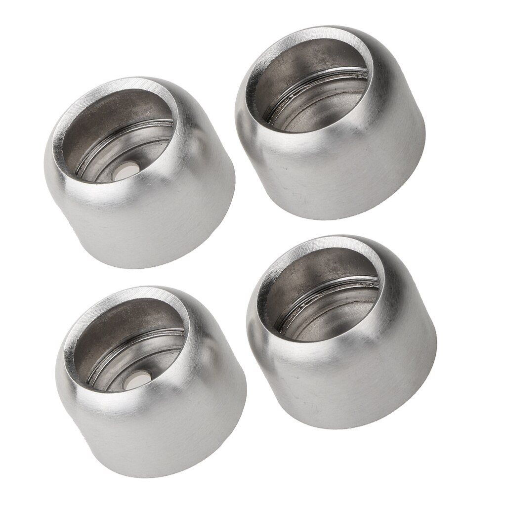 4x Schrank Rohr Halterung Hängen Schiene Flansch Stange Ende Unterstützung, 19mm Dia