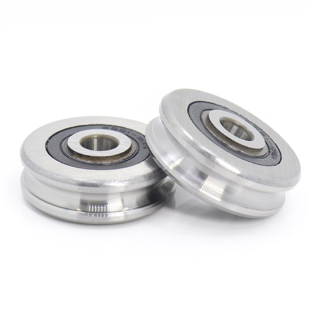 Outer Ring With U-groove Bearing 8*37*11 mm 2PCS Wire Cable Pulley Bearing Walking Heavy Pulley Crane U Groove Wheel Bearings