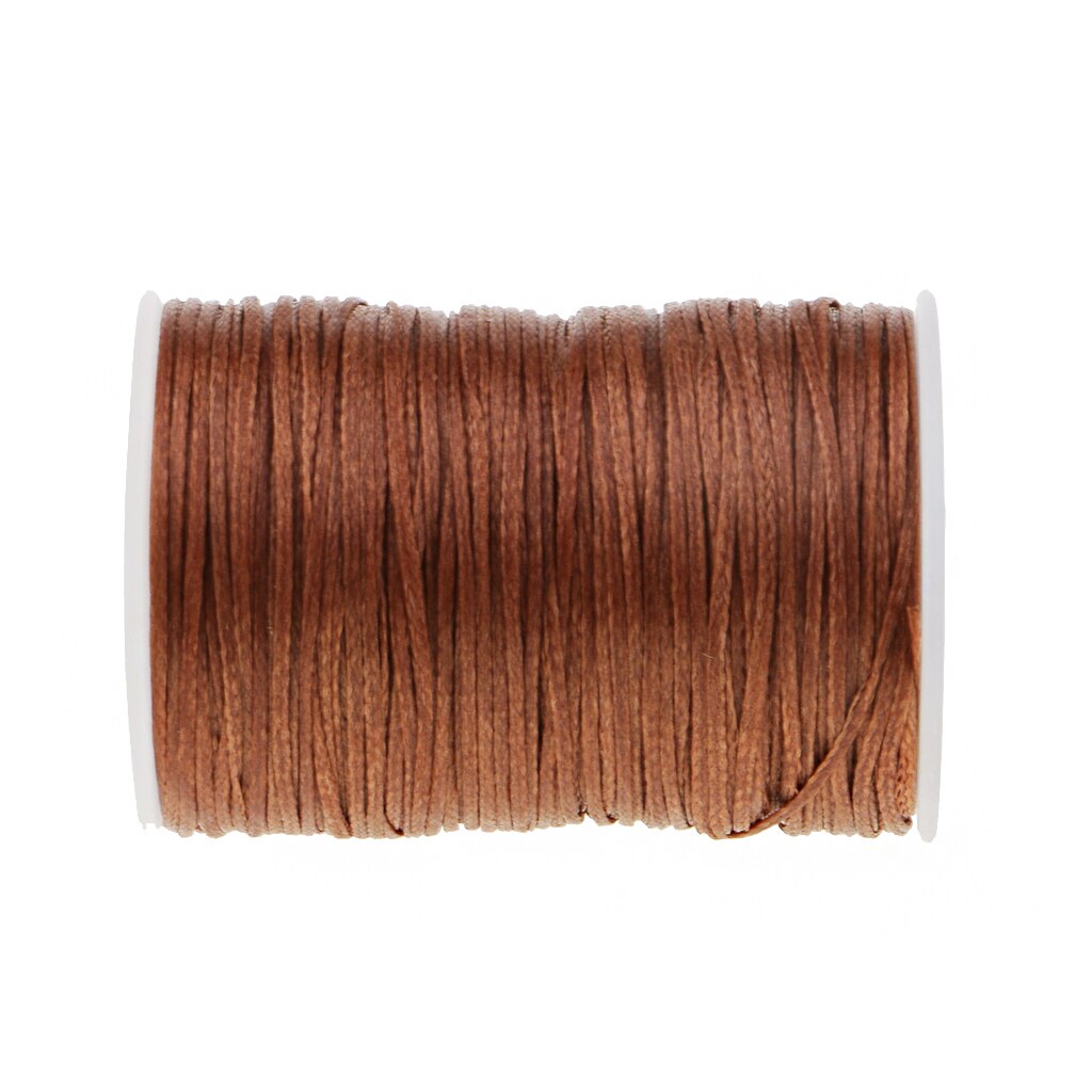 1 Roll 60m Length Polyester Strong Sewing Waxed Thread Leather Line Hand Craft Accessories 1mm Diameter: Light Brown 