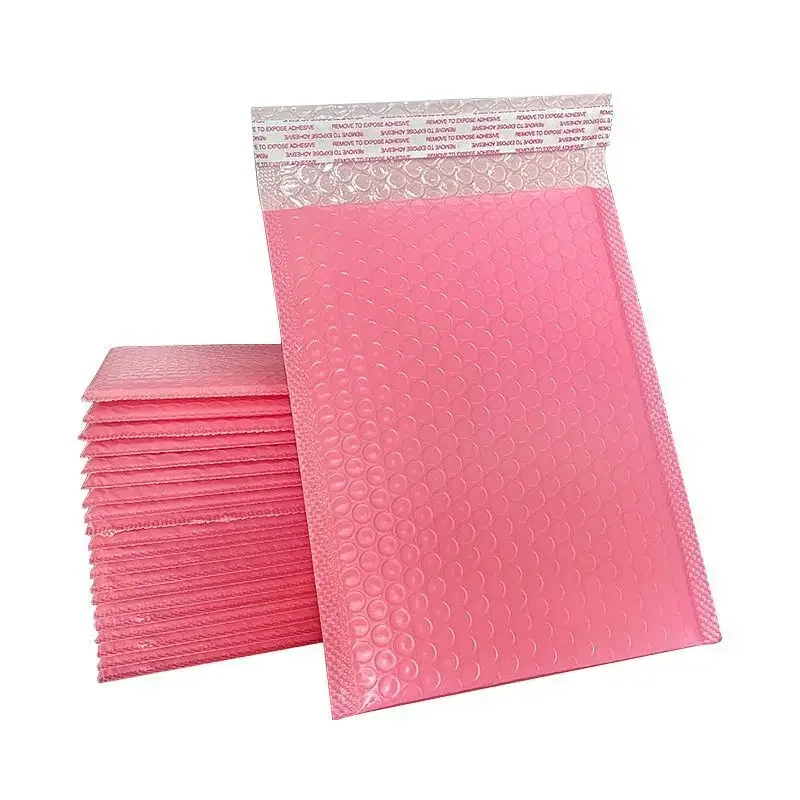 20Pcs Pink Poly Bubble Mailers Padded Envelopes Self Seal Padded Envelopes Bags Black Packaging Envelope Bags For Book