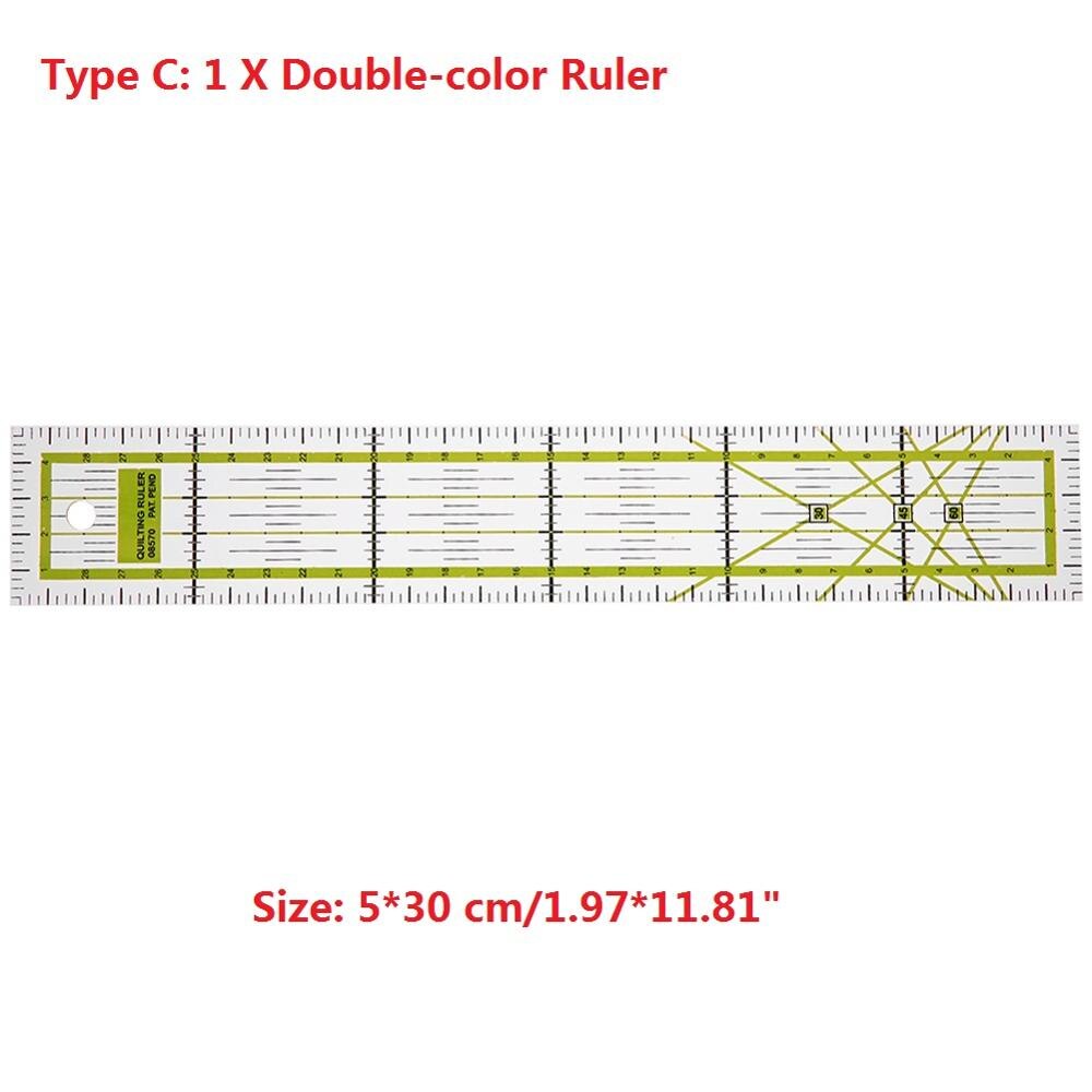 Regla acrílica de retazos para costura, regla de corte para manualidades, herramientas de dibujo hechas a mano, Sastre para herramientas de costura para el hogar: Type C 06