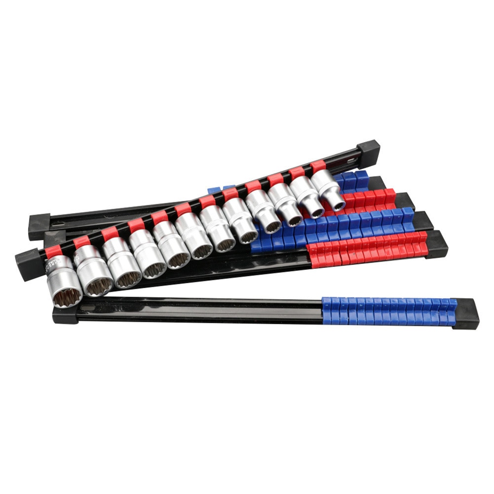 6PCS/set Socket Rack Storage 1/4" 3/8" 1/2" Divider Rail Tray Holder Brackets Shelf Stand Tool Organizer Socket Wrench Storage