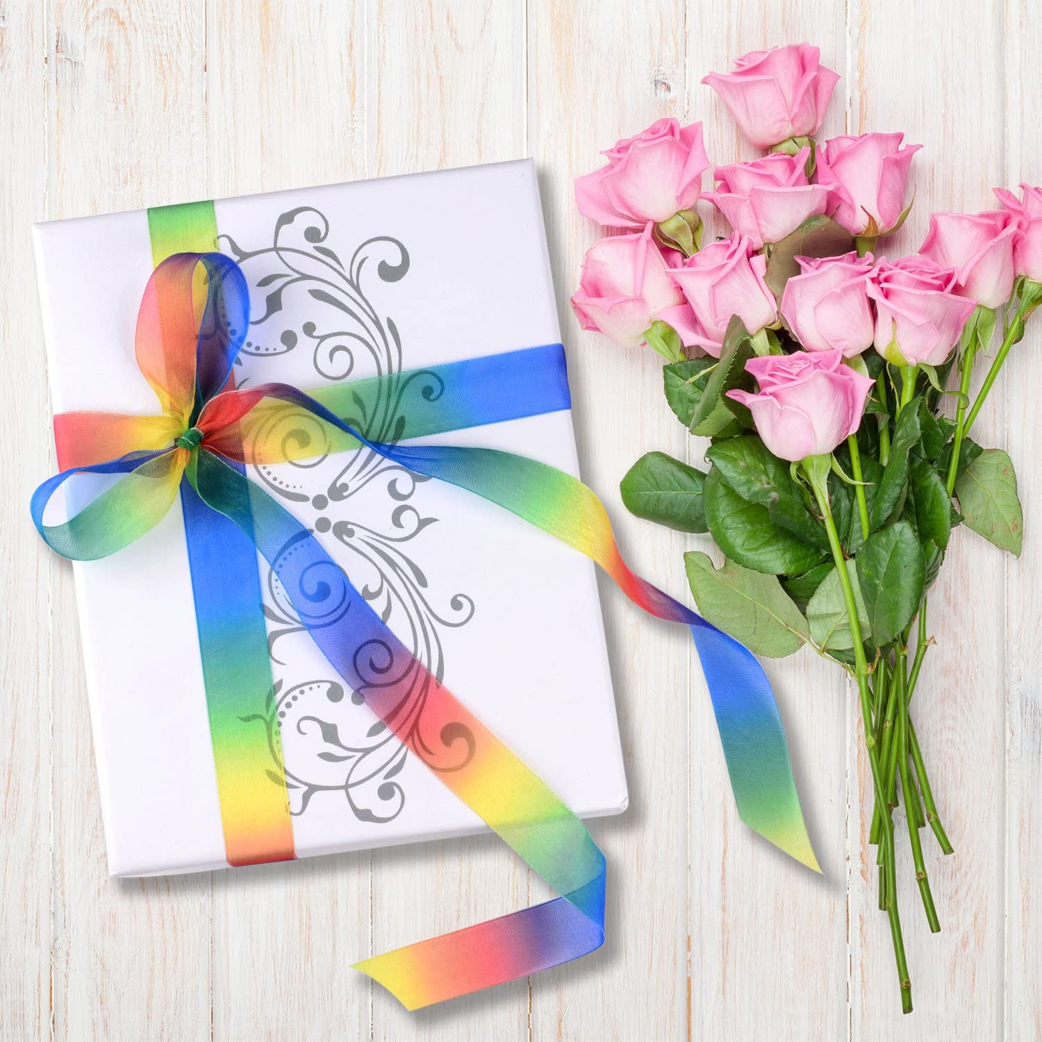 5 jaardia/rulla 16 19 25 38 50 75mm sateenkaari organza nauha sifonkinauhat hääjuhliin joulukoristeen kääre