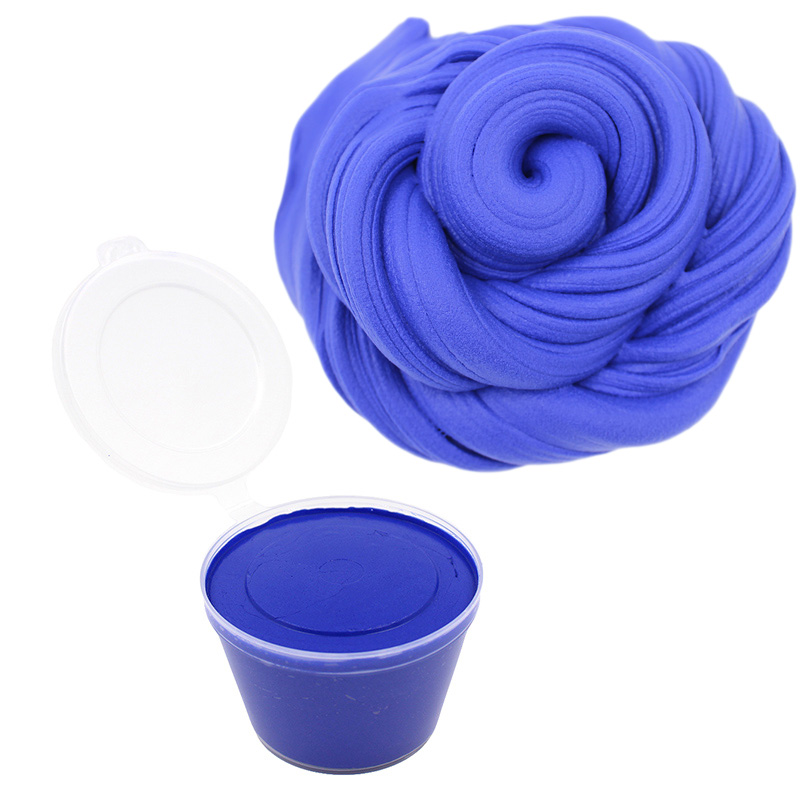 DIY Fluffy Slime Box Supplies Soft Clay Floam Scented Stress Relief Cotton Release Clay Plasticine Toys for children: Dark Blue Slime