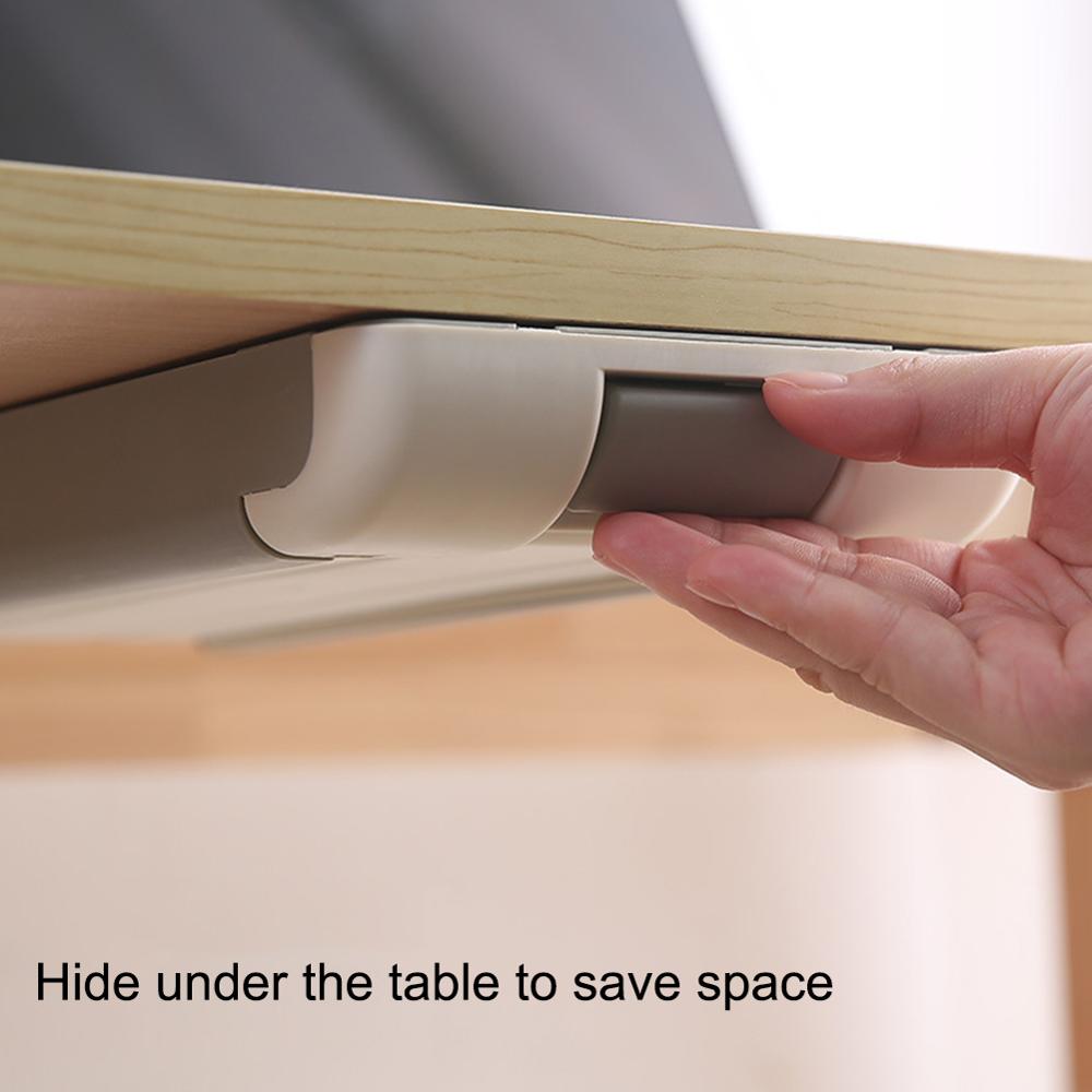 Hidden Table Under Paste Plastic Desk Organizer Memo Pen Stationery Storage Box Case Desk Drawer Divider Stationery Sticky Decor
